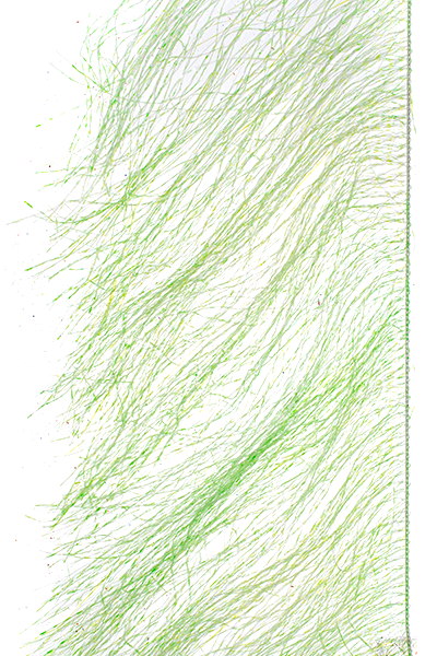 Senyo's Predator Wrap, UV - Barred Yellow Chartreuse, close-up of the wrap fibers