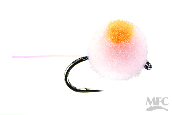 Flashtail Egg, Pink, single fly side view on white