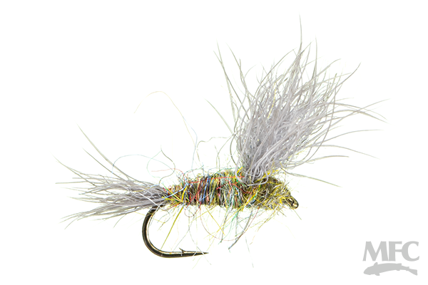 Ausable Usual, Olive, single fly side view on white