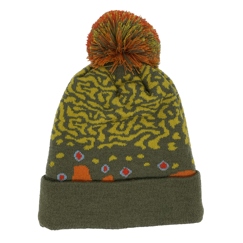 Brown Trout Skin Knit Hat Motor City Anglers