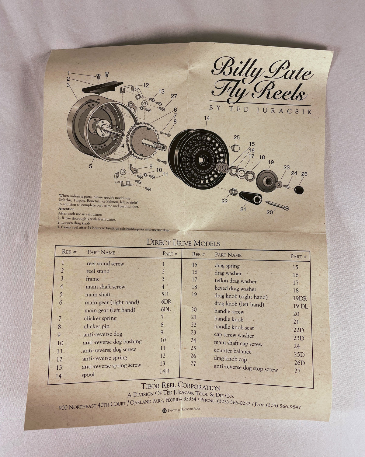 Tibor Billy Pate Tarpon Fly Reel