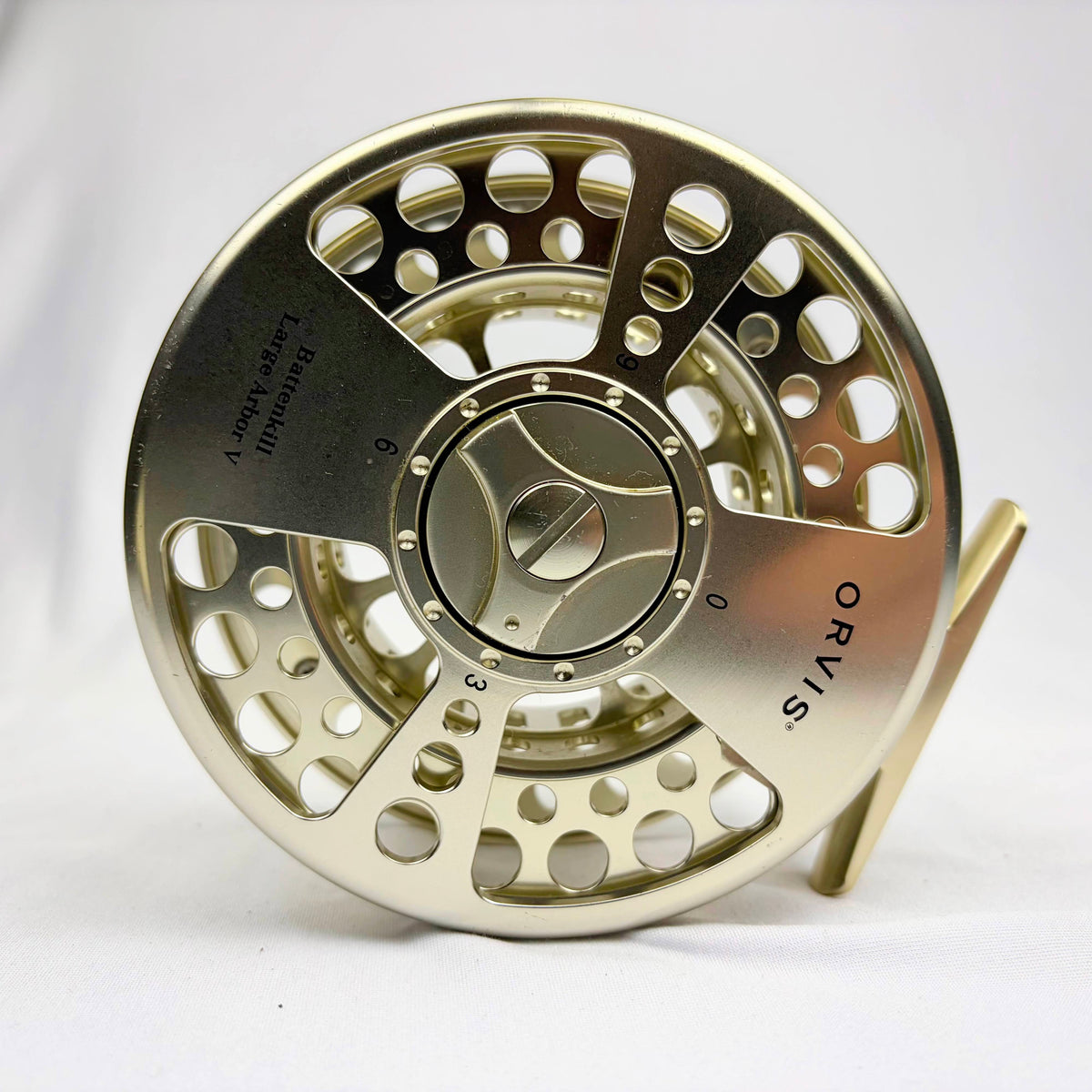 Orvis Battenkill Large Arbor V Champagne Reel and Silver Spool