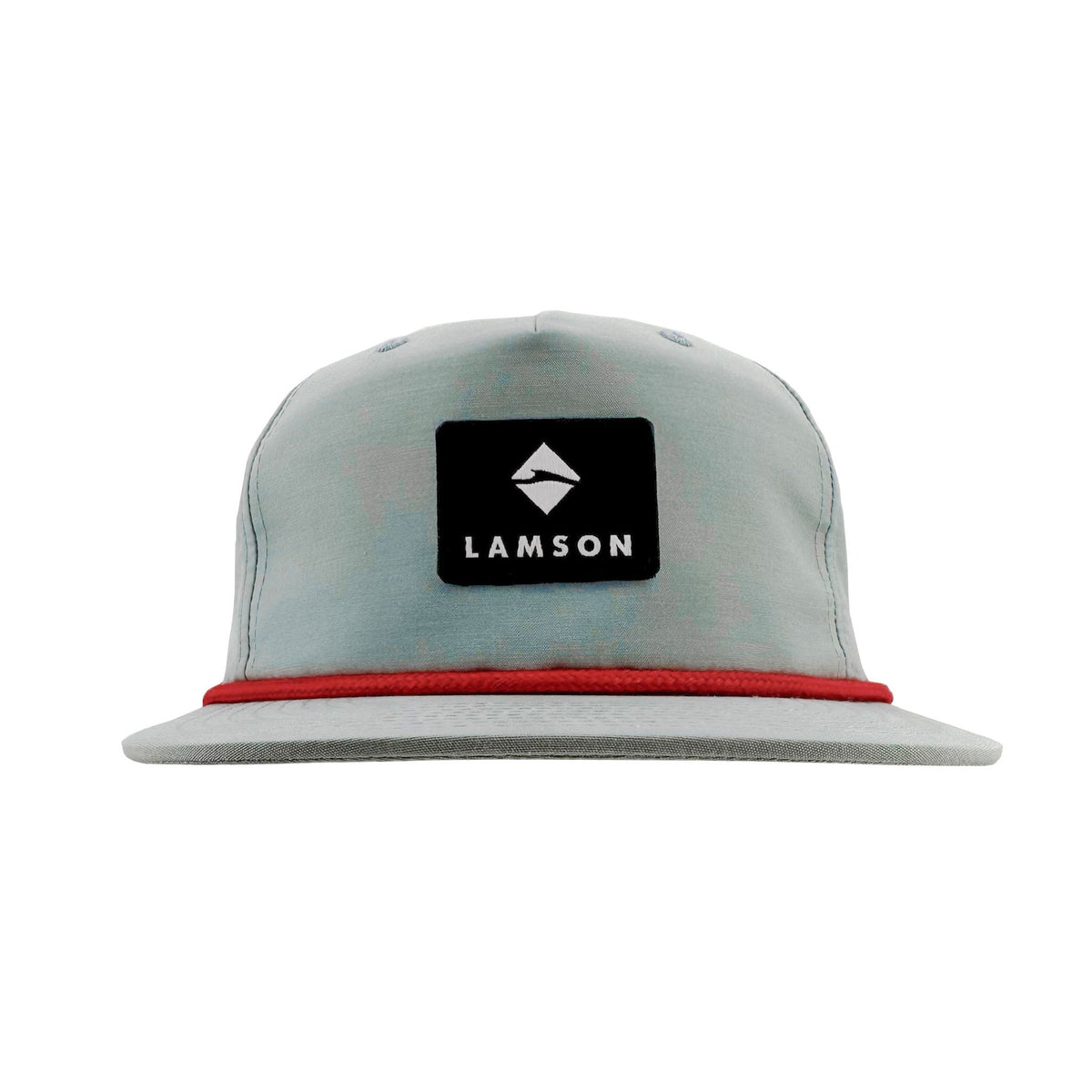 Lamson Flat Bill Rope Cap Seafoam With Red Rope