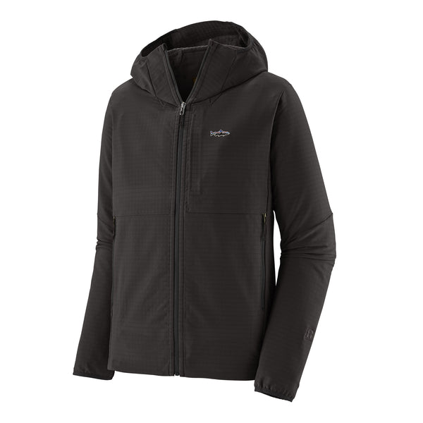 Patagonia R1 TechFace Fitz Roy Trout Hoody - Black