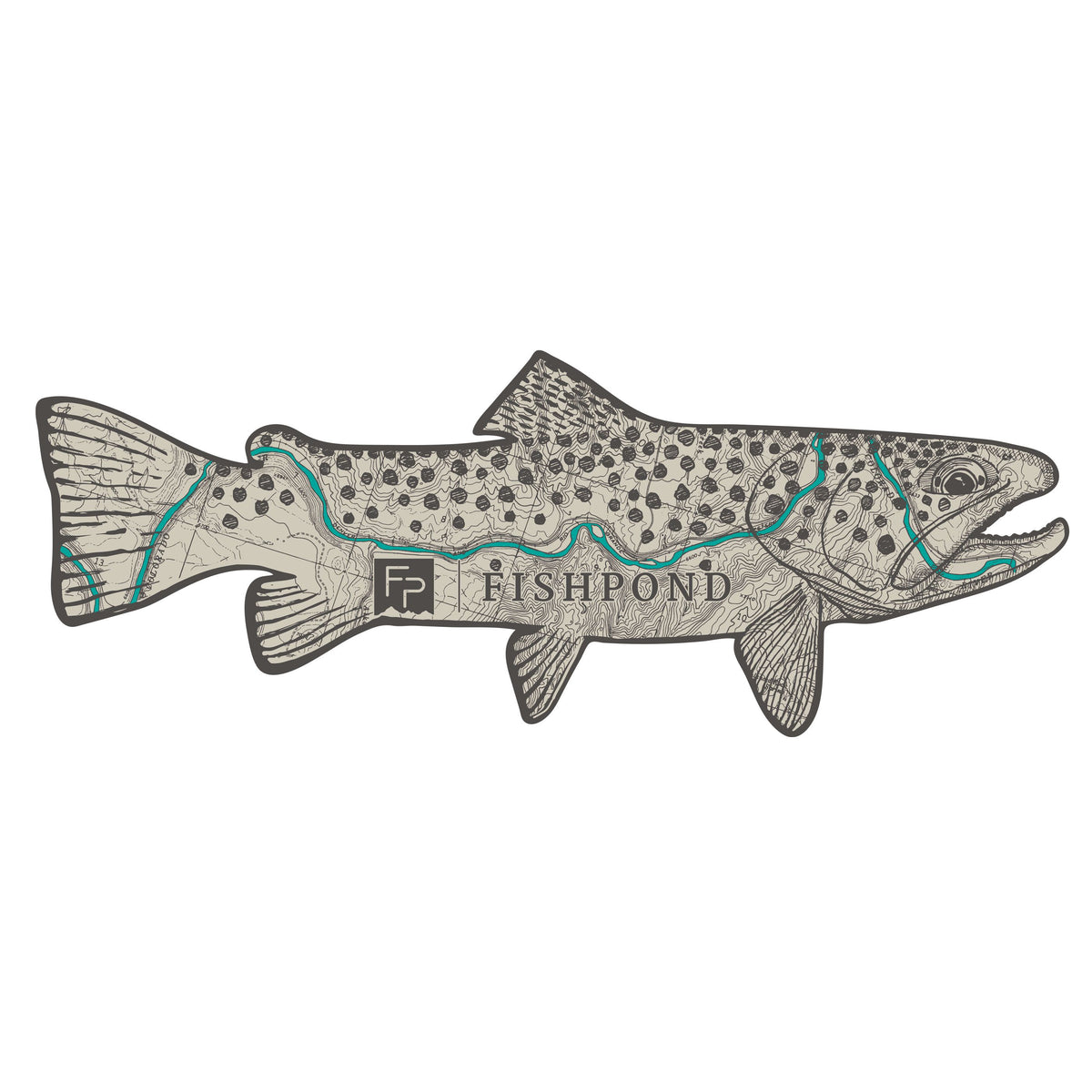 Fishpond Topo Trout Sticker 8"