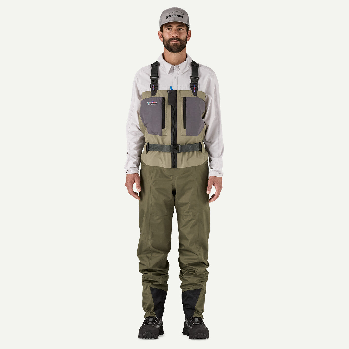 Patagonia Swiftcurrent Traverse Zip Front Waders - River Rock Green