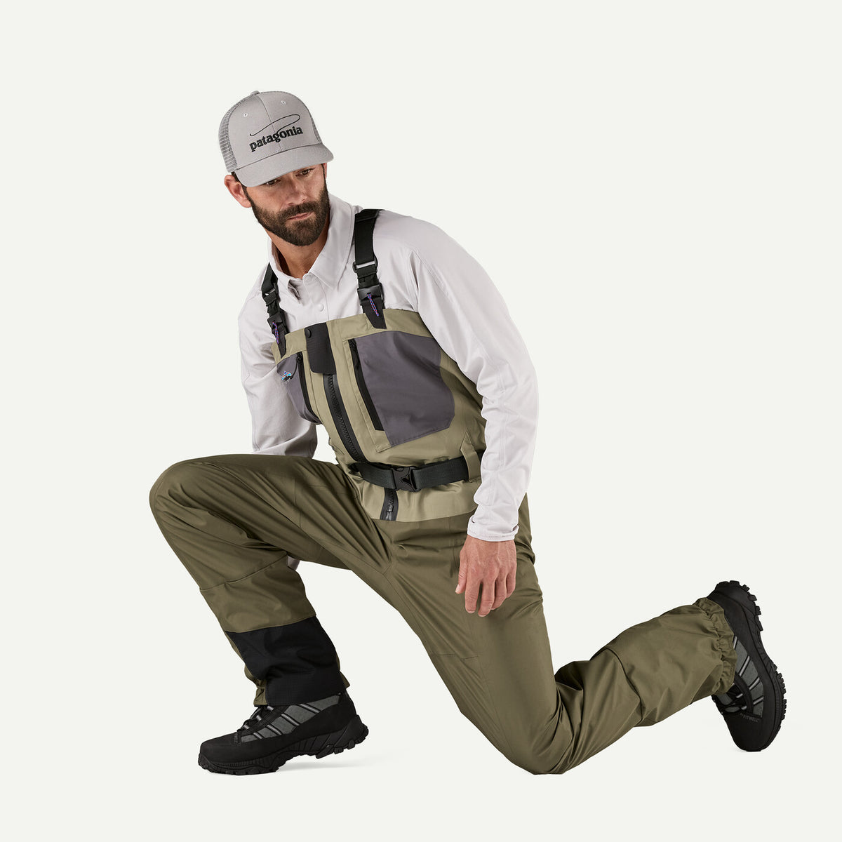 Patagonia Swiftcurrent Traverse Zip Front Waders - River Rock Green