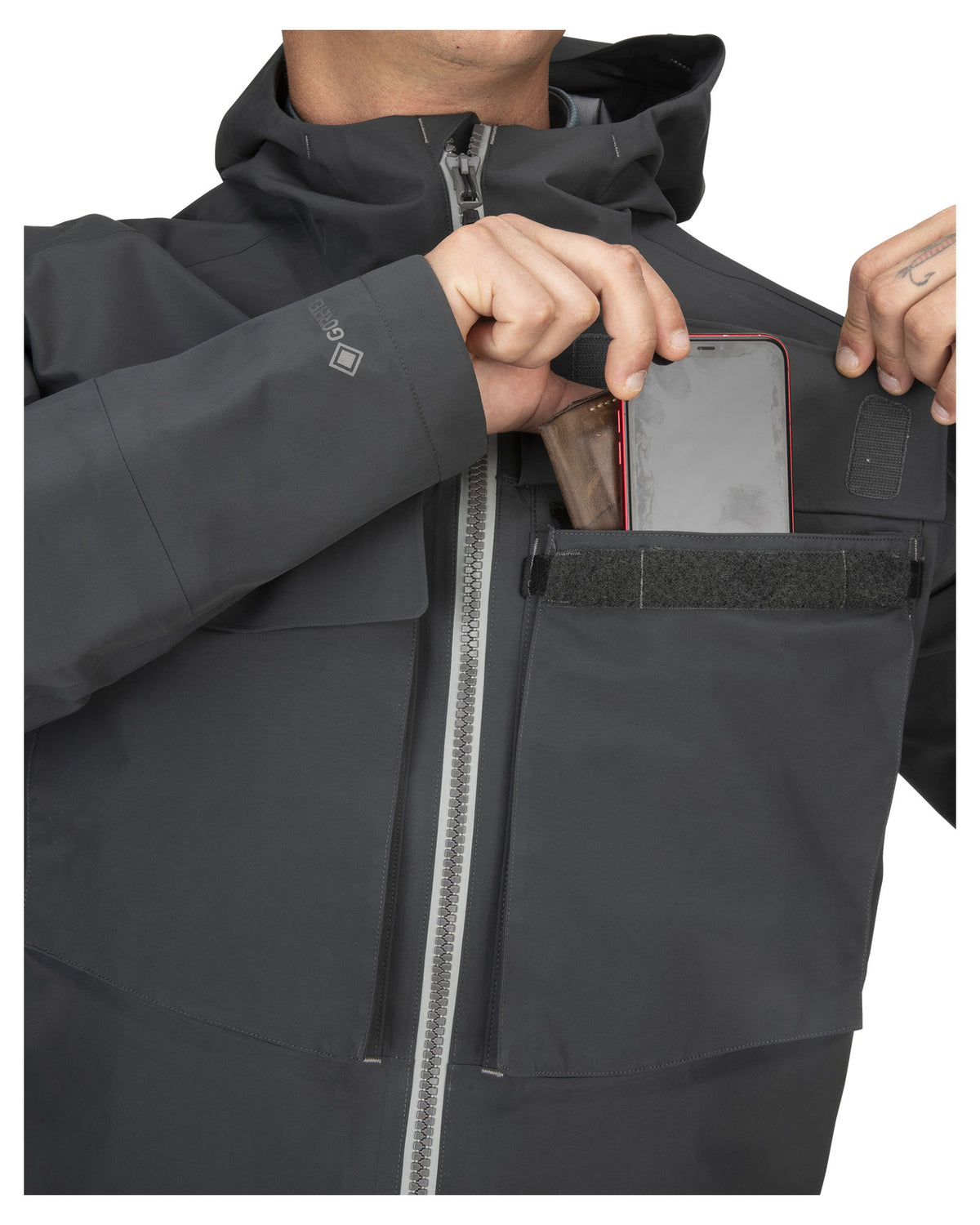 Simms Guide Classic Jacket Carbon Big Front Pocket