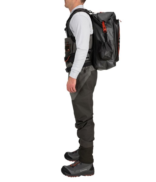 Simms G3 Guide Backpack Anvil On Body Side