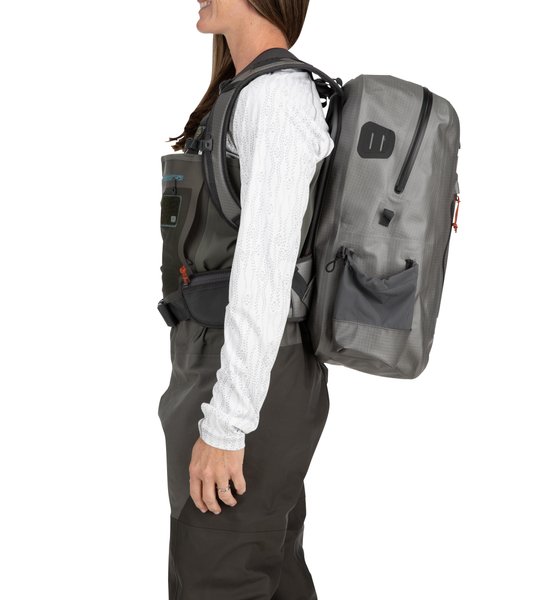 Simms Dry Creek Z Backpack Steel on Body Side