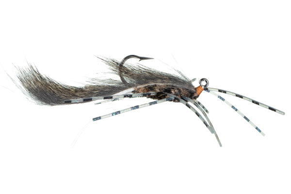 Jig Squirdle Bug Fly Natural over Coffee/Black