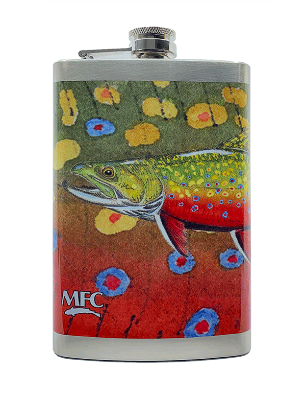 MFC Stainless Steel Hip Flask Currier&#39;s Brook Trout