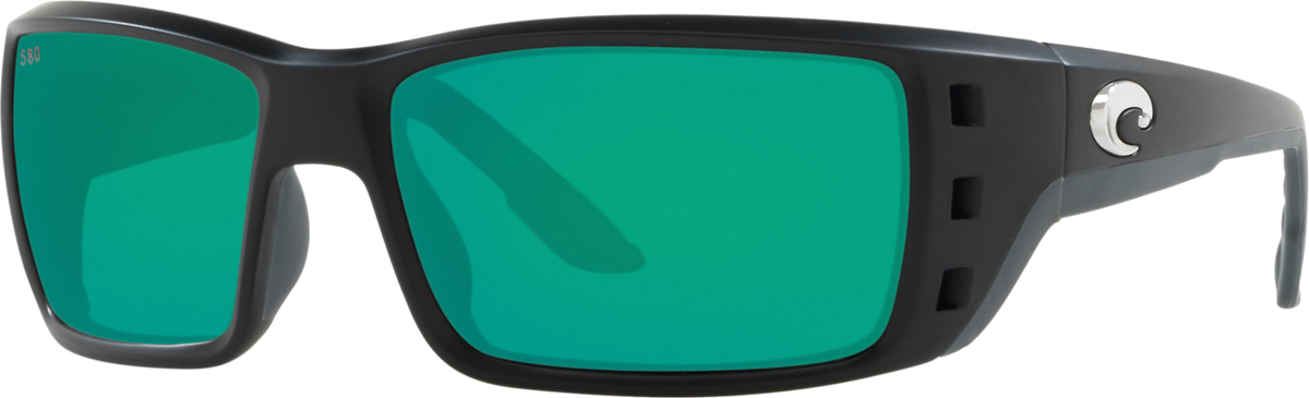 Costa Permit Sunglasses Matte Black Frame Green Mirror 580 Glass