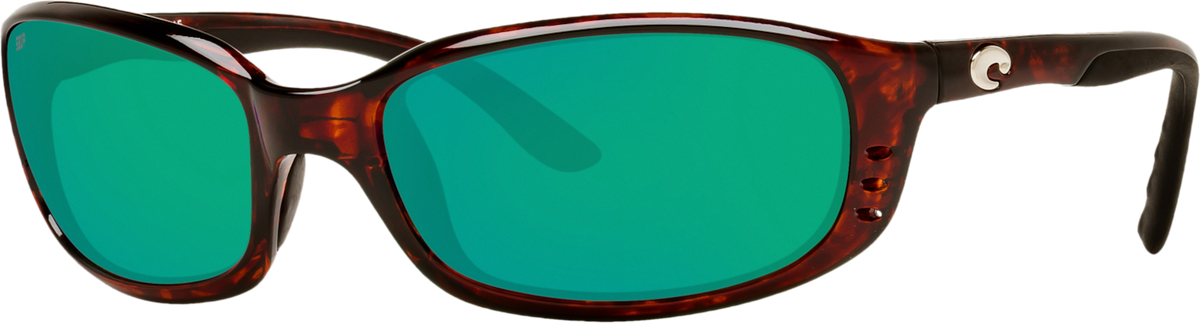 Costa Brine Sunglasses Tortoise Frame Green Mirror 580 Polycarbonate 