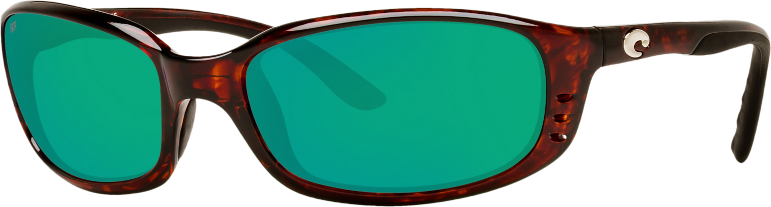 Costa Brine Sunglasses Tortoise Frame Green Mirror 580 Polycarbonate 