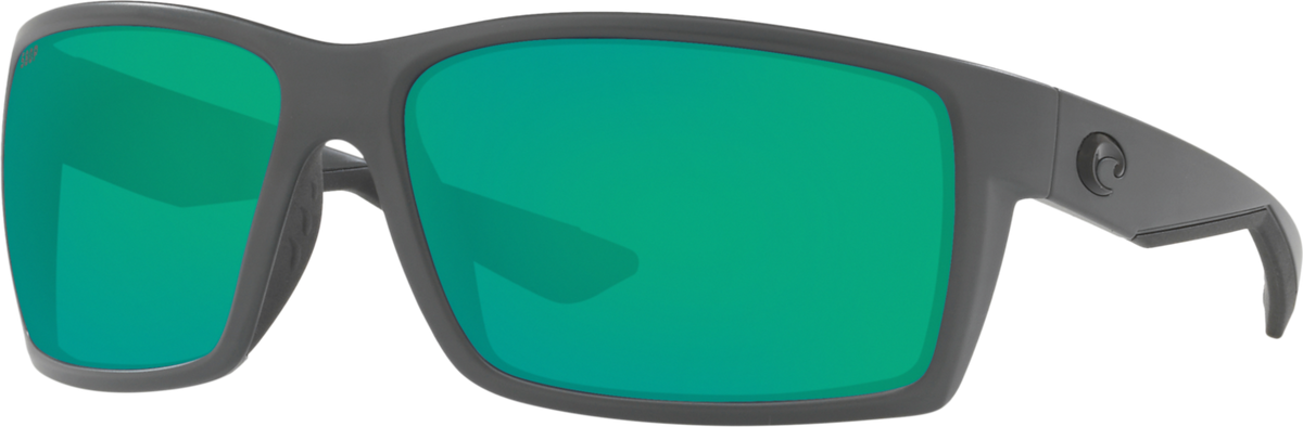 Costa Reefton Sunglasses Matte Gray Frame Green Mirror 580 Polycarbonate 