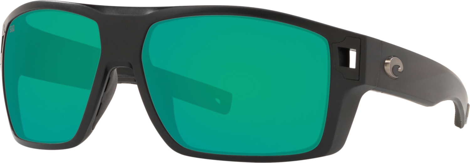Costa Diego Sunglasses Matte Black Green Mirror 580 Glass