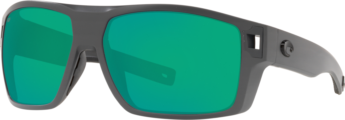 Costa Diego Sunglasses Matte Gray Green Mirror 580 Polycarbonate 