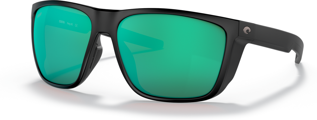 Costa Ferg XL Sunglasses Matte Black Green Mirror 580 Polycarbonate 