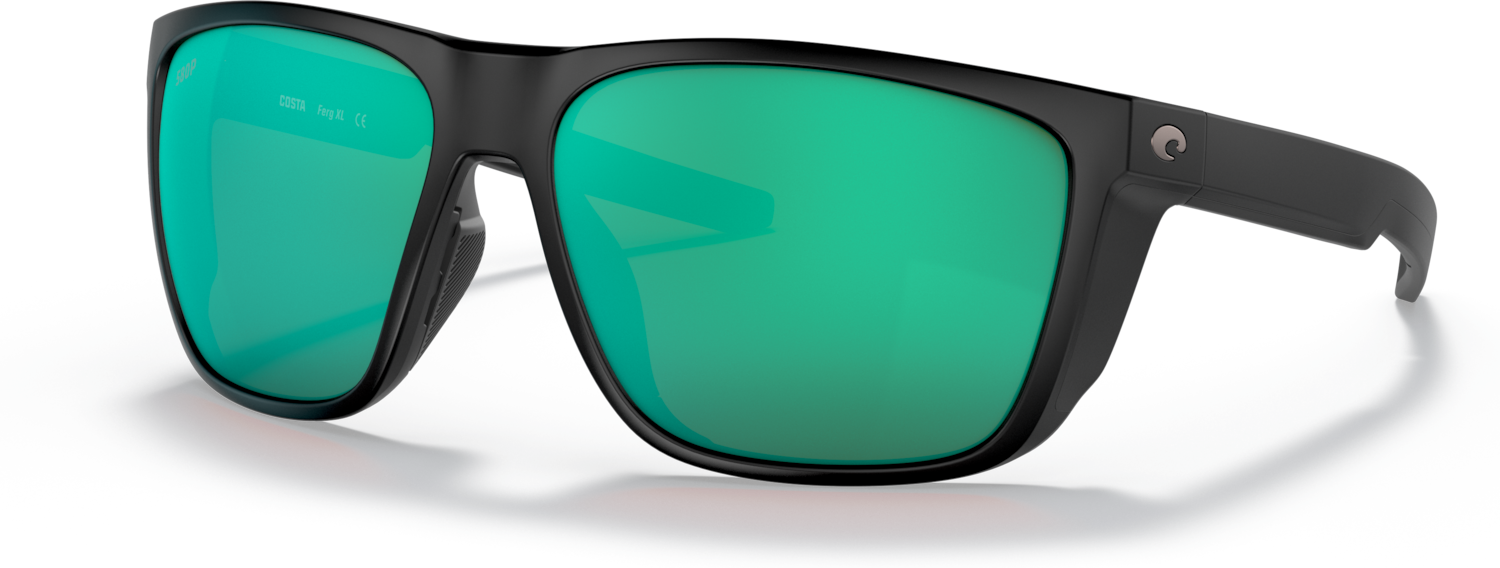 Costa Ferg XL Sunglasses Matte Black Green Mirror 580 Polycarbonate 