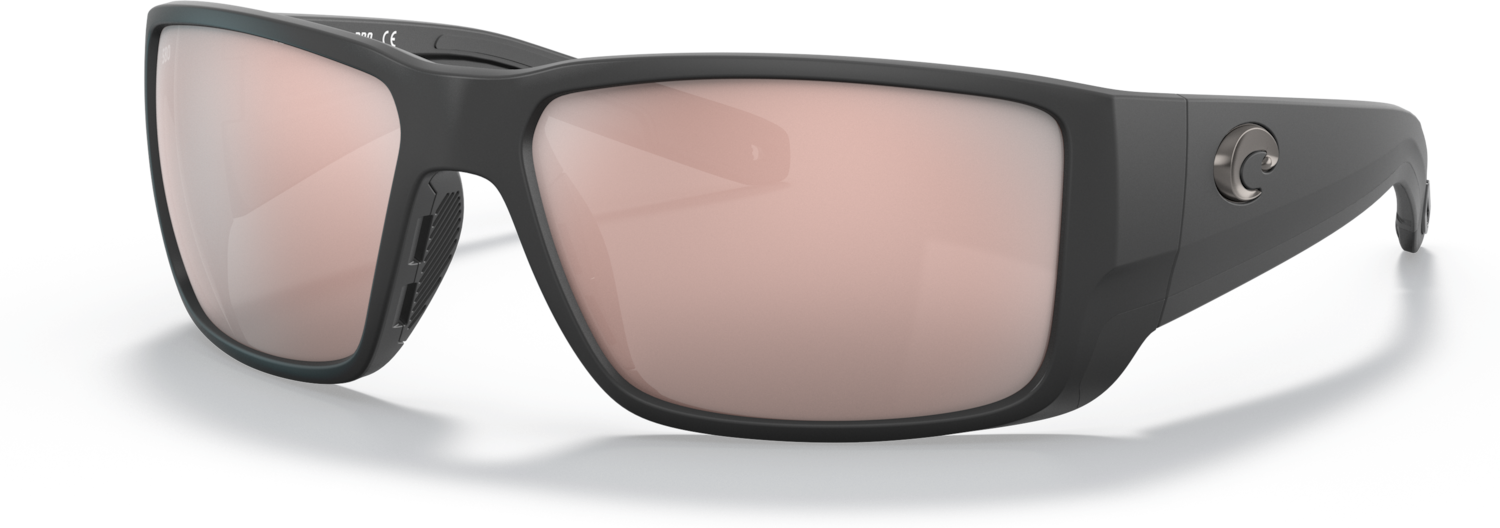 Costa Blackfin Pro Sunglasses Matte Black Copper Silver Mirror 580 Glass
