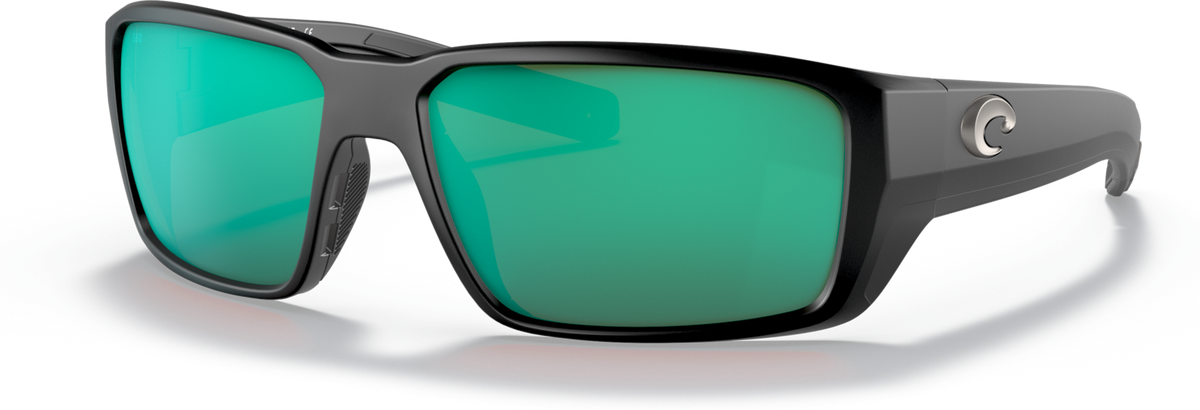 Costa Fantail Pro Sunglasses Matte Black Green Mirror 580 Glass
