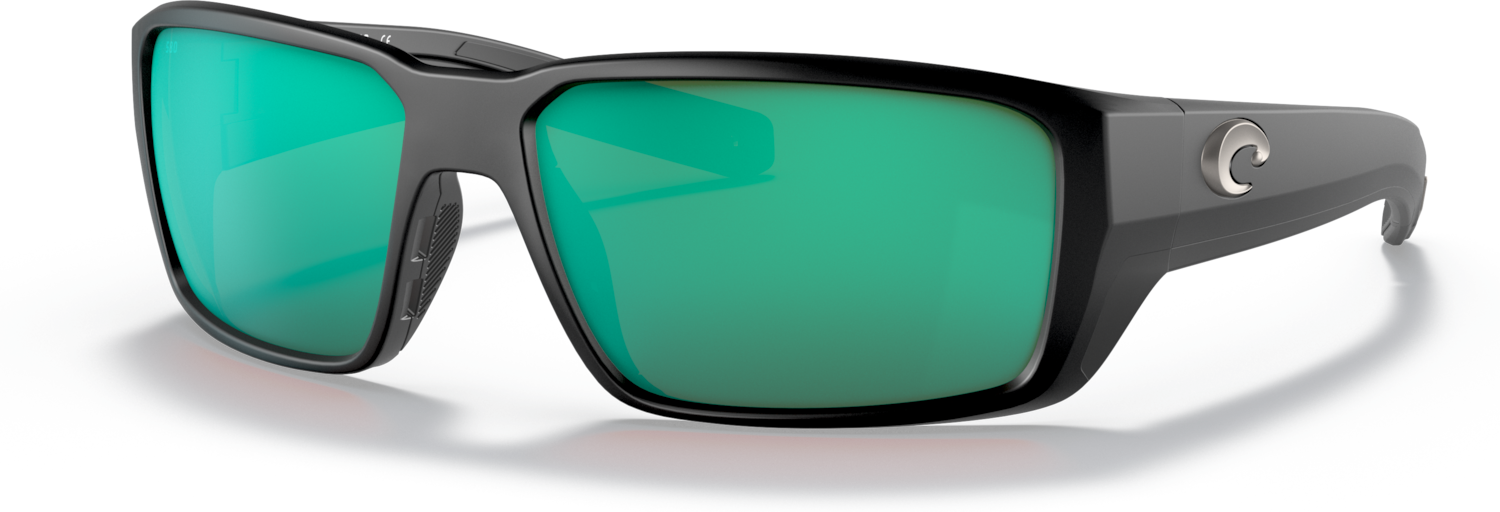 Costa Fantail Pro Sunglasses Matte Black Green Mirror 580 Glass
