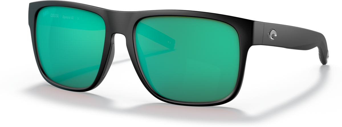 Costa Spearo XL Sunglasses Matte Black Green Mirror 580 Glass