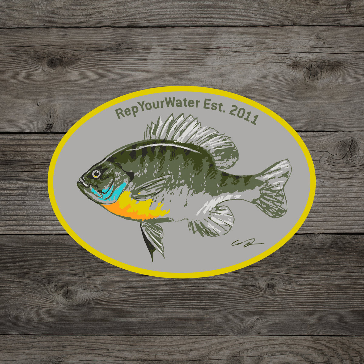 Rep Your Water Artist&#39;s Reserve Bluegill Sticker
