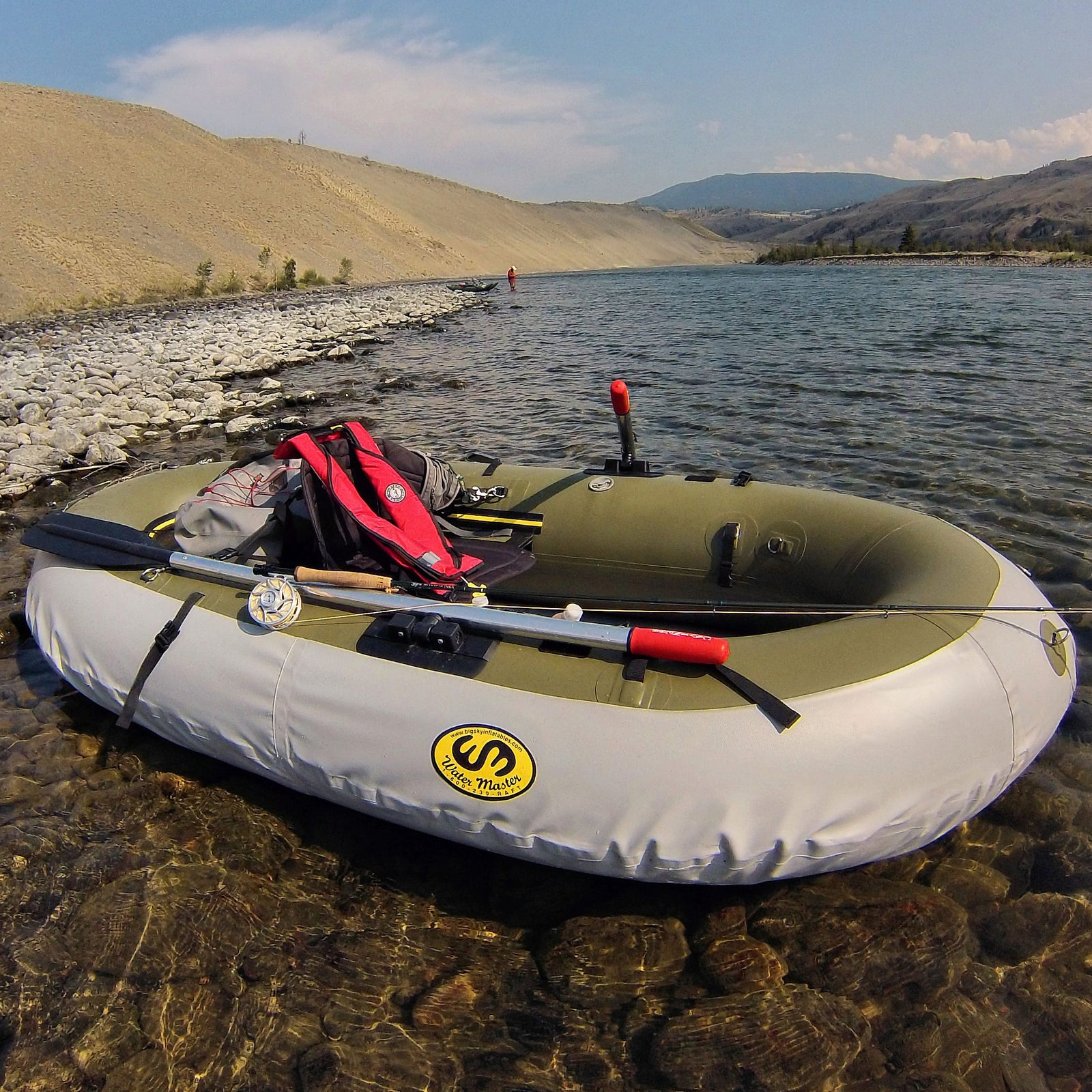 Water Master Kodiak Raft Attachable Boat Bottom On River Bank