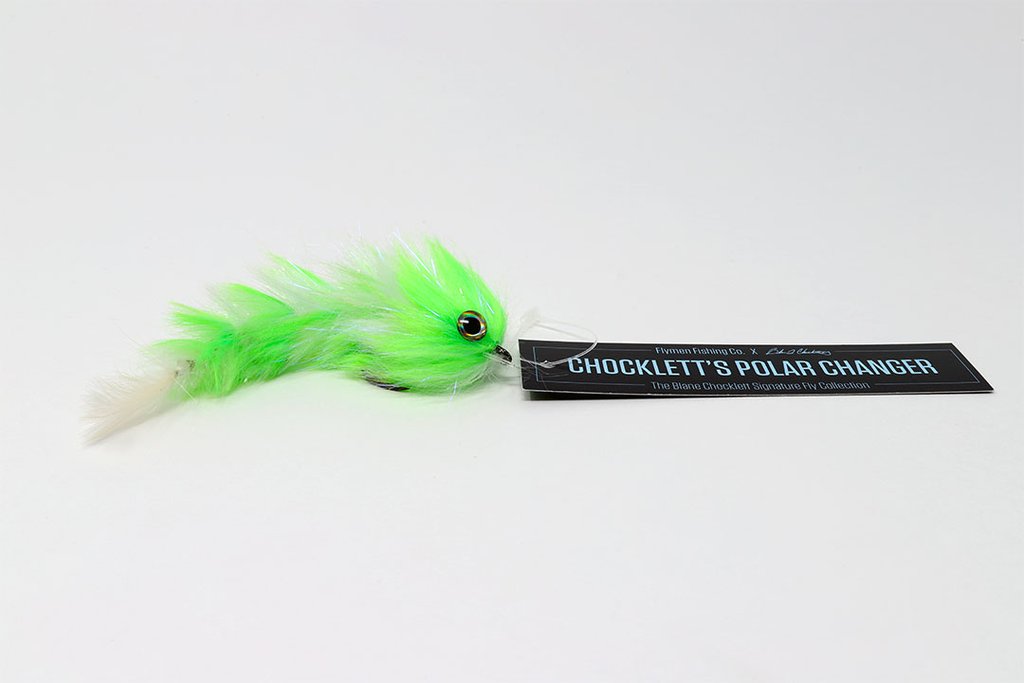 Chocklett&#39;s Polar Changer (Double Hook) Chartreuse &amp; White