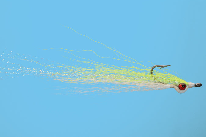 Clouser Minnow Fishing Flies - Chartreuse Color, Mustad Duratin Hooks, Saltwater & Freshwater, 6 Pack (Hook Size #1/0)