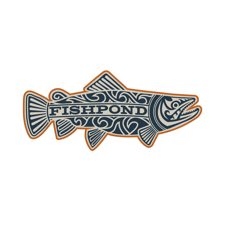 Fishpond Maori Trout Sticker Overcast 7"