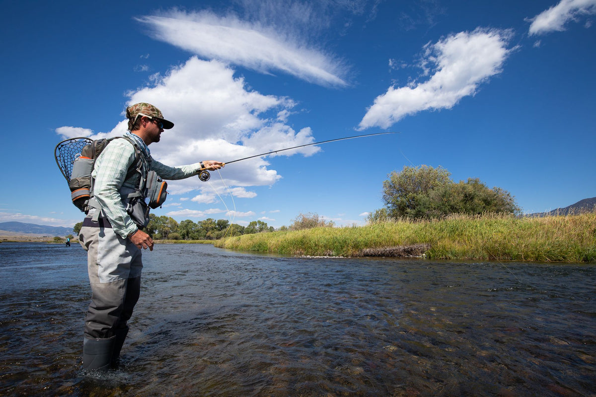 Cool Dude Fly Fishing Wearing Fishpond Ridgeline Backpack