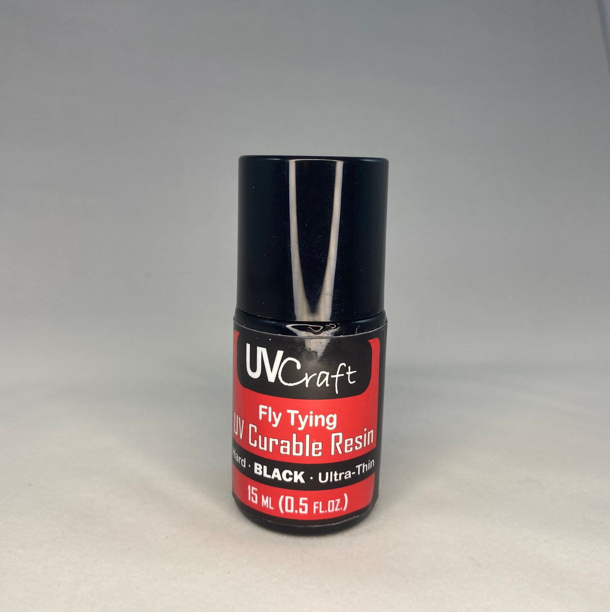 Black Ultra-Thin UV Resin - .5 fl.oz. Brush Bottle