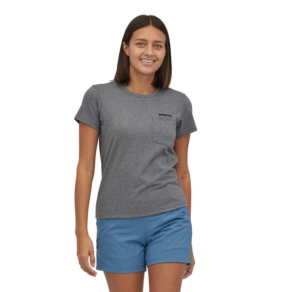 Patagonia Women&#39;s Home Water Trout Pocket Responsibili Tee Gravel Heather